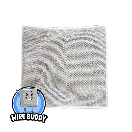 10, 4, and 2 count Wire Buddy Cleaning Cloth (Double-Sided Steel Wire Washing Cloth) ie: Kitchen Dish Pot Washdishing Cloths Towel Clean Tools